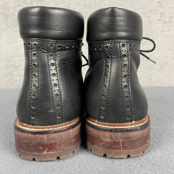 Warfield & Grand Boots Mens Size 8 Black Portola Leather Brogue Lace Up Lug Sole main image 12